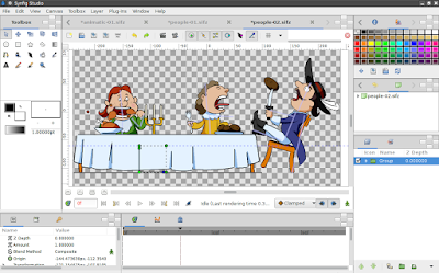 imagem do synfig studio em ação