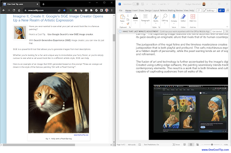 fig. 2 - Windows 11 Snap Layout - Side-by-Side Example