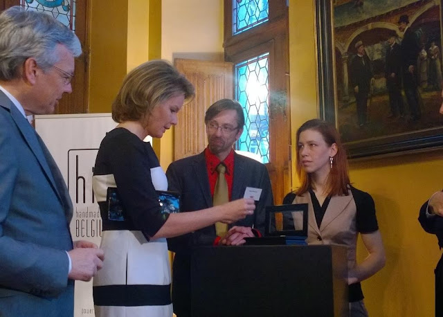 Queen Mathilde of Belgium attends the presentation of the Belgian Beauty Award at the Château Val Duchesse in Auderghem