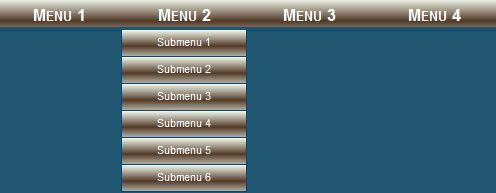 Menú horizontal desplegable con CSS y Jquery, efecto deslizante