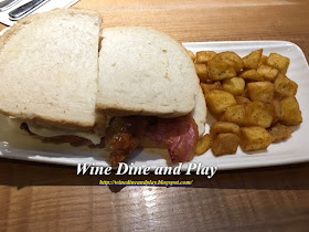 The Big Brunch Sandwich at the Curator restaurant in London Heathrow's Terminal 3 had rasher back bacon, Cumberland sausage and eggs