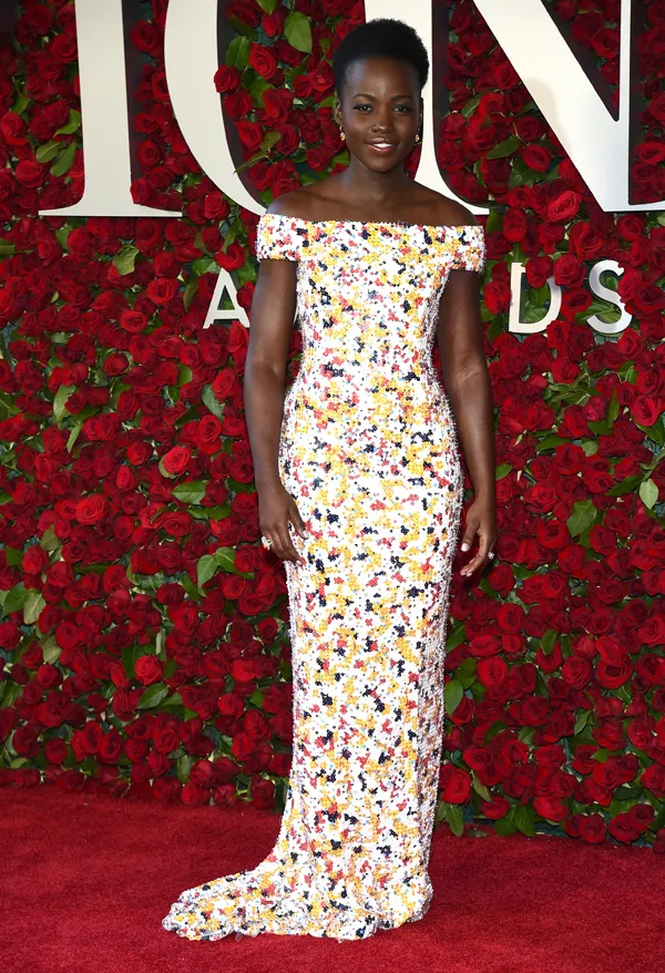 Lupita Nyong'o flaunts figure in Hugo Boss at the 2016 Tony Awards in NY