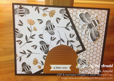 Craft with Beth: Stampin' Up! Second Sunday Sketches 011 card sketch challenge with measurements Pat Arnold Honey Bee Specialty Designer Series Paper Detailed Bee Dies