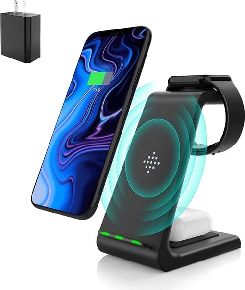 Muleug 3 in 1 Wireless Charger Charging Station Dock