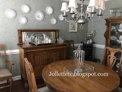 Milk Glass plate wall https://jollettetc.blogspot.com