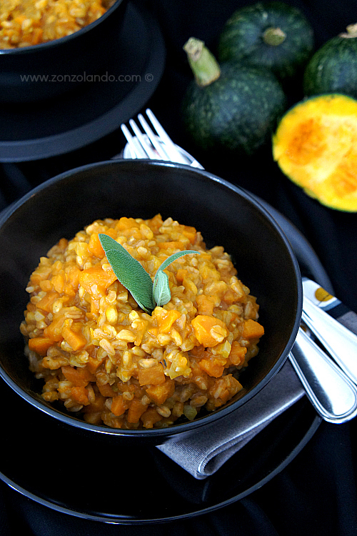 Risotto alla zucca farrotto cremoso farro con zucca ricetta facile - easy, creamy tasty pumpkin risotto recipe