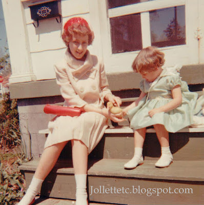 Wendy and Mary Jollette Easter 1962 or 1963  http://jollettetc.blogspot.com