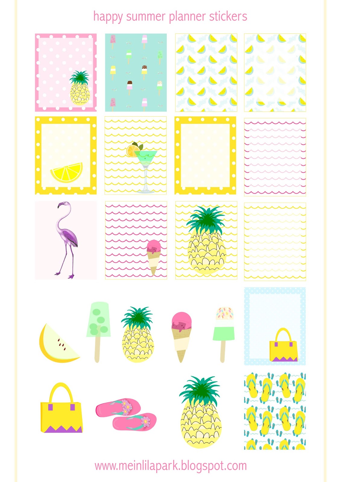 flamingo planner stickers