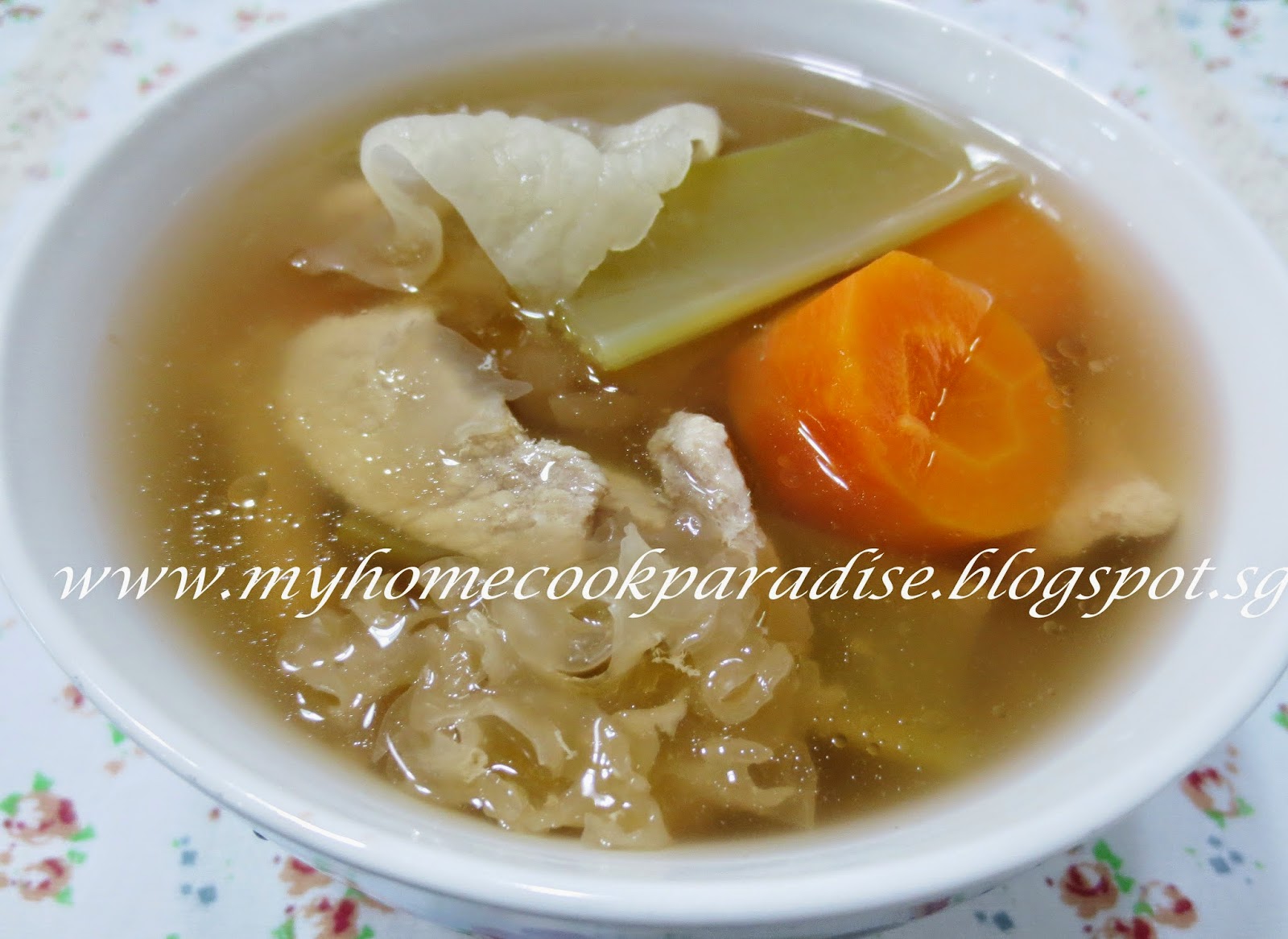 http://myhomecookparadise.blogspot.sg/2014/06/white-fungus-celery-carrot-soup.html