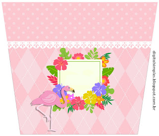 Flamingo: Free Printable Candy Bar Labels and Invitation.