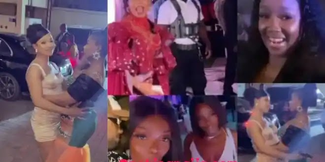 #Women supporting women: BBNaija’s Graduate, Tacha meets, Consoles Liquorose after Messy break up with Emmanuel at Queen’s 27th Star studded Birthday Party(VIDEO)