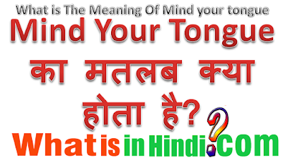 Mind Your Tongue का मतलब क्या होता है