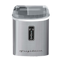 Frigidaire EFIC103-AMZ-SC Counter Top Ice Maker, makes 26 lbs of clear ice daily, produces 9 pieces in just 7 minutes, 2 sizes bullet-shape ice, auto clean function