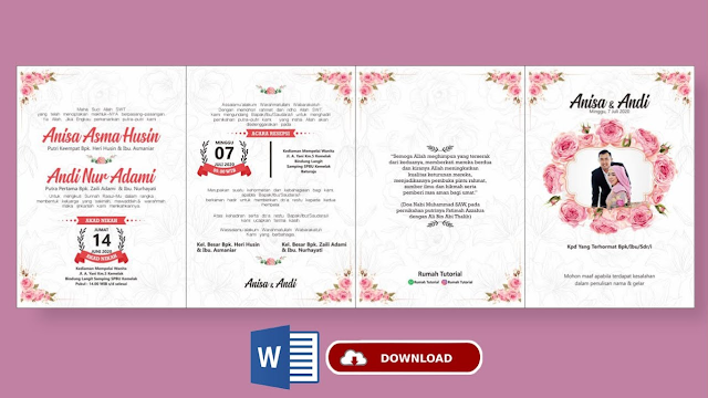 Download Template Desain  Undangan  Pernikahan Dengan  Word  