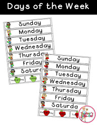 Apple Themed Days of the Week Strips