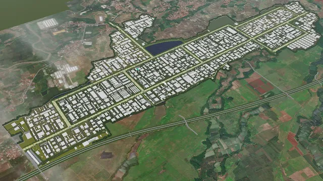 desain site plan Industrial estate