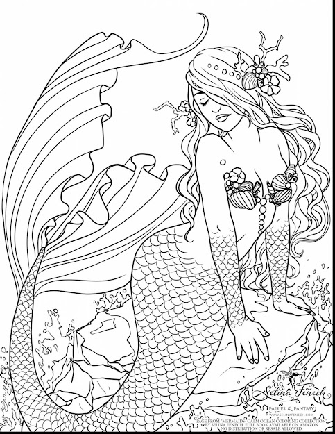 Stunning Adult Printable Mermaid Coloring Pages With Fairy Coloring Pages  For Adults And Fairy Coloring Pages