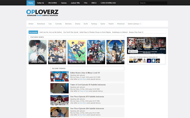 Website Nonton Anime Sub Indo Terbaik - Oploverz