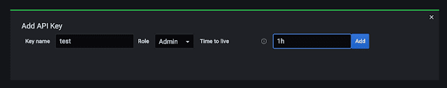 create admin role API_KEY in grafana