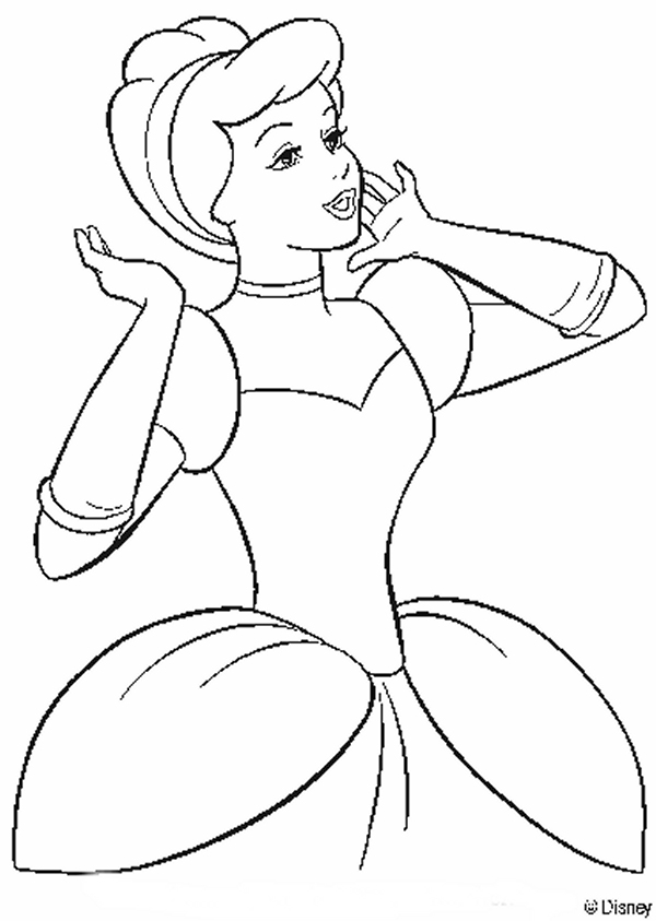 Elegant and Beautiful Princess Cinderella Coloring Pages. PRINT THIS PAGE