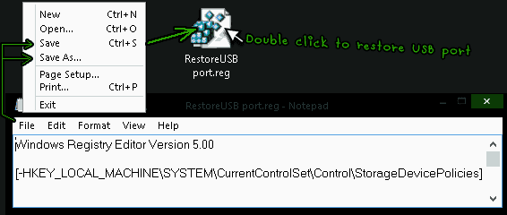 Restore Prevent Copy & write data to USB Flashdrive