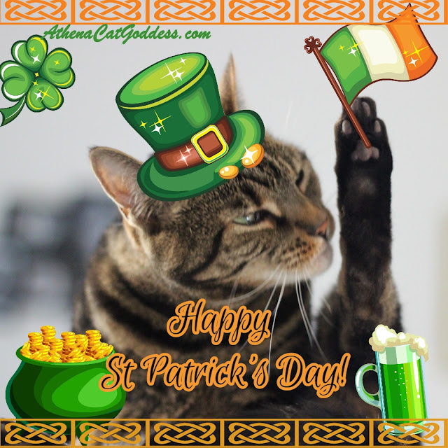 St Patrick's Day cat art