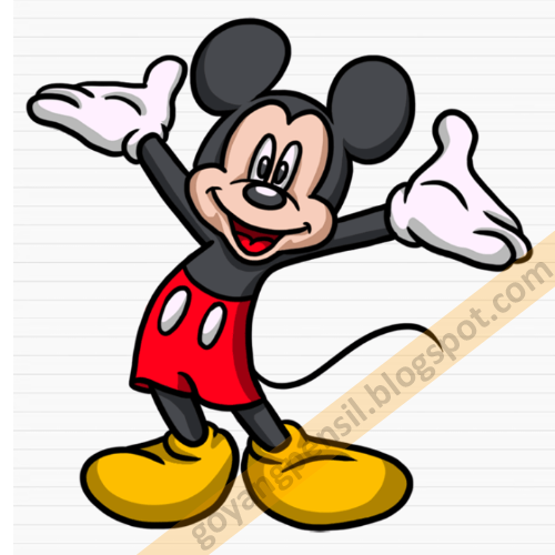 Cara Menggambar Kartun Mickey Mouse Goyang Pensil