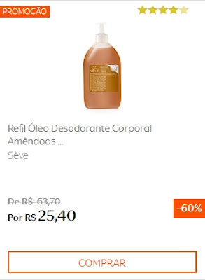  PROMOÇÃO NATURA 60% DE DESCONTO OLEO SEVE NATURA