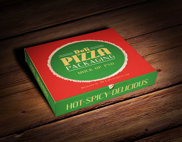 Pizza Packaging Box Mockup PSD