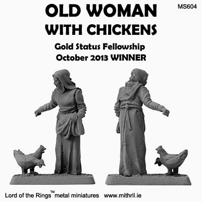 Old woman with chickens MS604 Mithril miniatures