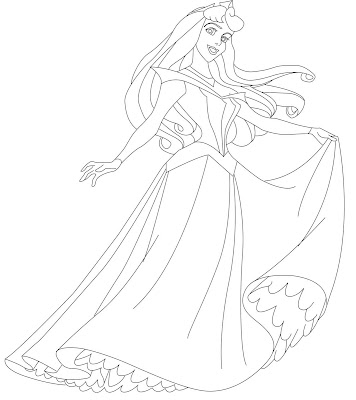 Beauty   Beast Coloring Sheets on These Free Princess Coloring Pages Of Sleeping Beauty Princess Aurora