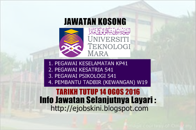 Jawatan Kosong Universiti Teknologi Mara (UiTM)