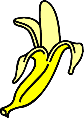 banana clipart black and white 