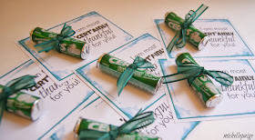 Quick, little thank you gift. Print out tags, attach Certs.