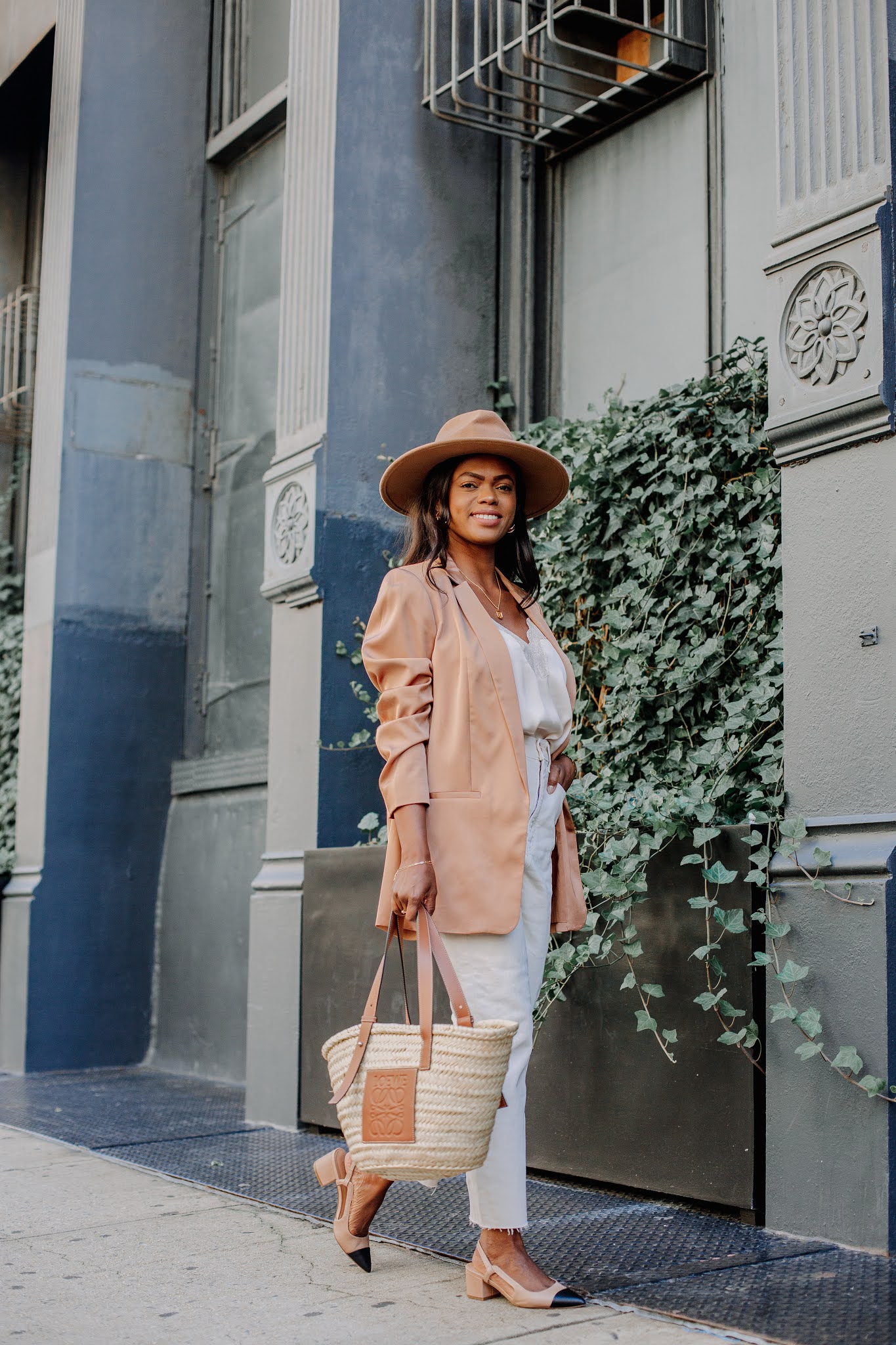 Satin Notch Lapel Boyfriend Blazer