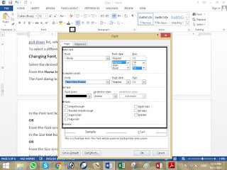 Changing Font Size and Color Dialog box Option