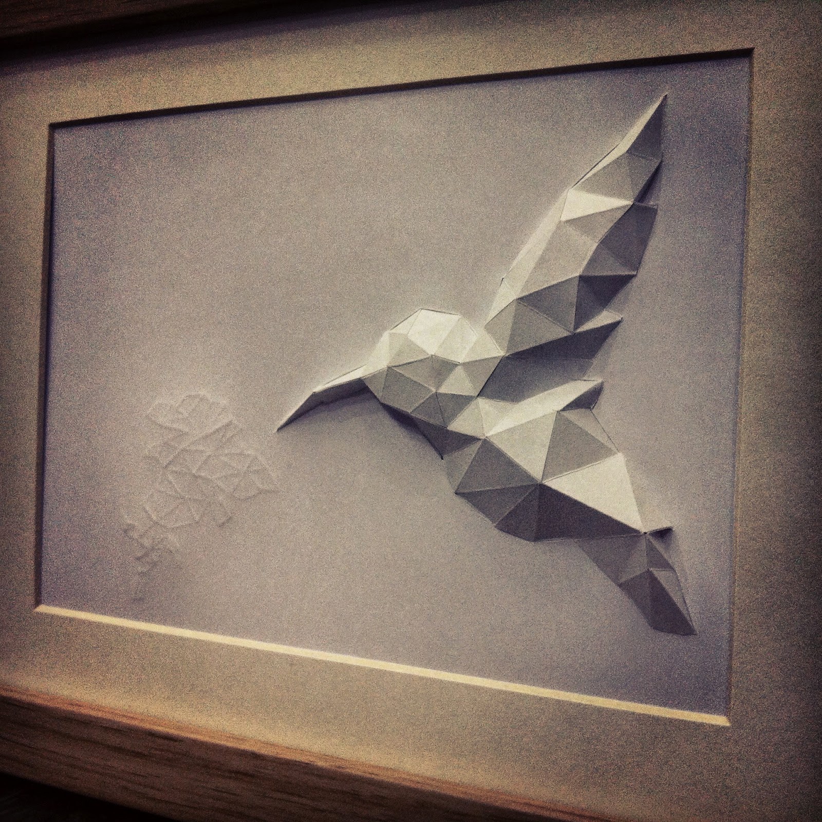paper papier oiseau hummingbird bird sculpture relief lowpoly polygon vector pepakura