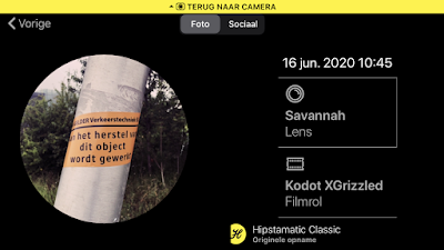 Schermafbeelding Hipstamatic-instellingen Savannah + Kodot XGrizzled