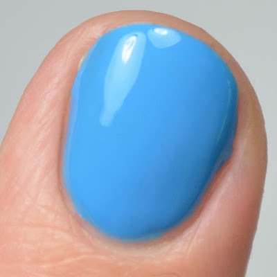 blue nail polish close up swatch