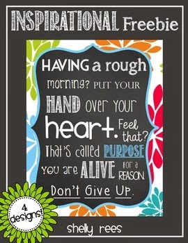 http://www.teacherspayteachers.com/Product/Inspirational-Poster-FREE-Never-Give-Up-1373685