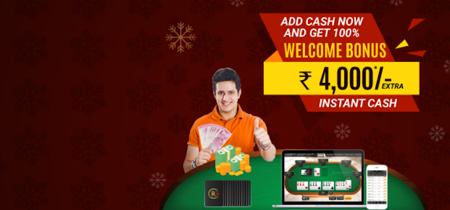 Indias First Online Poker get ₹4000 bonus cash instant