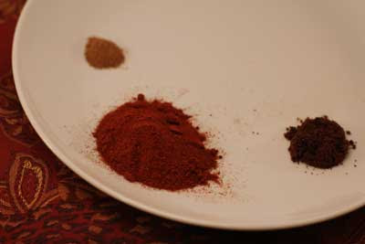 paprika, sumac, nutmeg