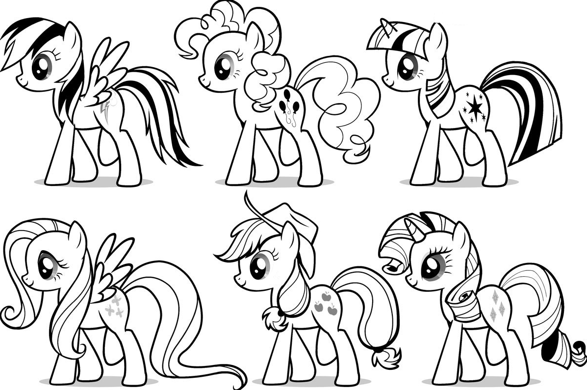 Kumpulan Sketsa Gambar Mewarnai Litlle Pony Sketsabaru