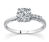 14K White Gold Diamond Trellis Engagement Setting