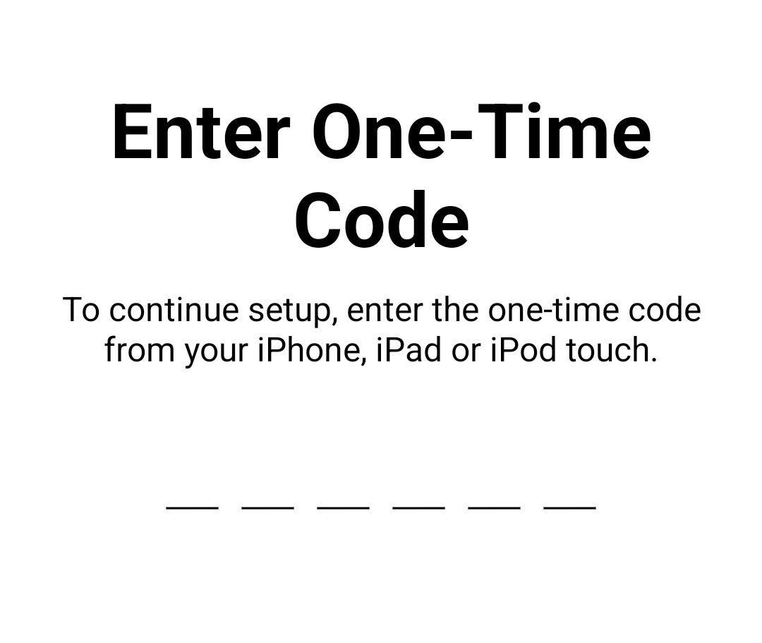 Enter code generated on from iPhone