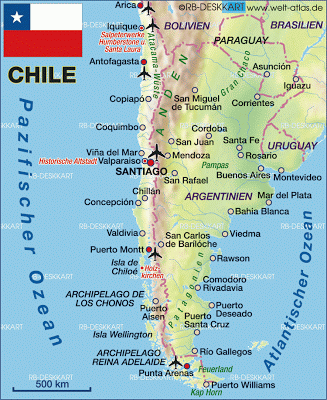 Mapamundi Mapa de Chile America