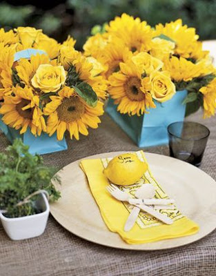 wedding arrangements with sunflower