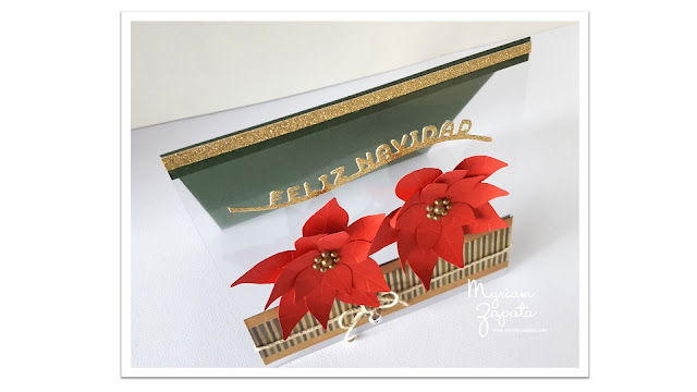 tarjeta de navidad poinsettias