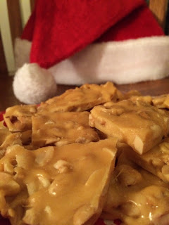 Peanut Brittle on Bake Chocolate Cake - Countdown to Christmas