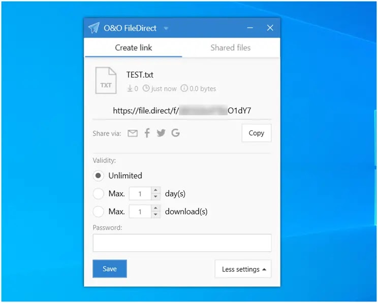 O&O FileDirect  :  Απλός  και ασφαλής τρόπος για να μοιραστείτε τα αρχεία σας